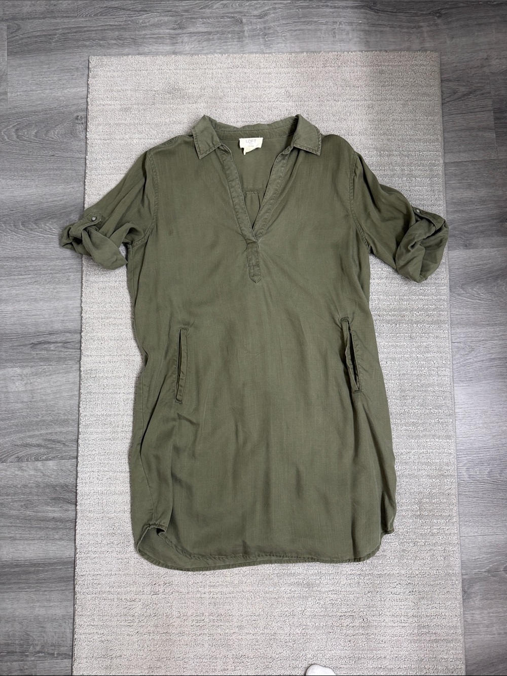 LOFT Olive Green Lounge Tunic Top
